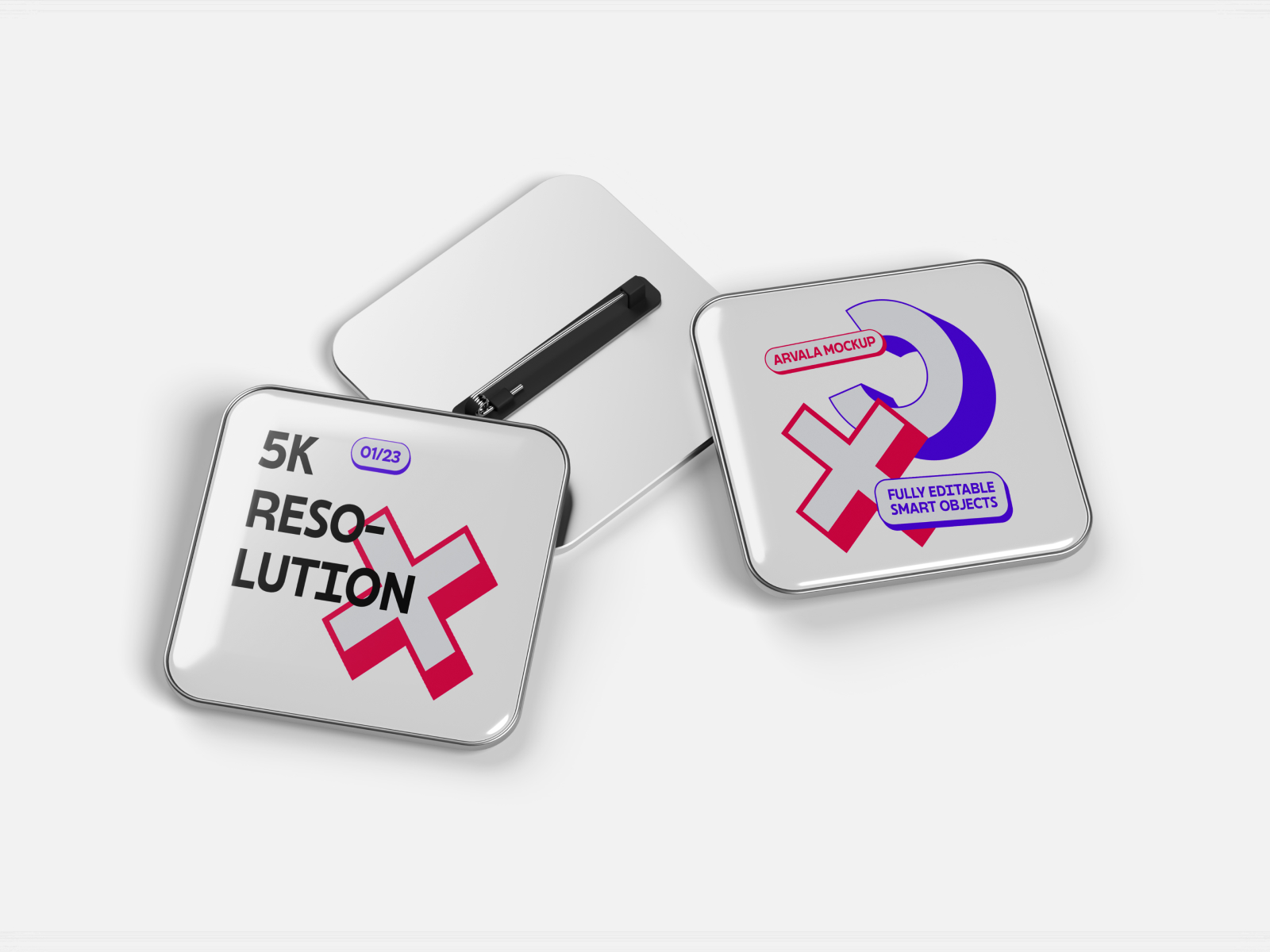 Rectangle Pin Badge Mockup