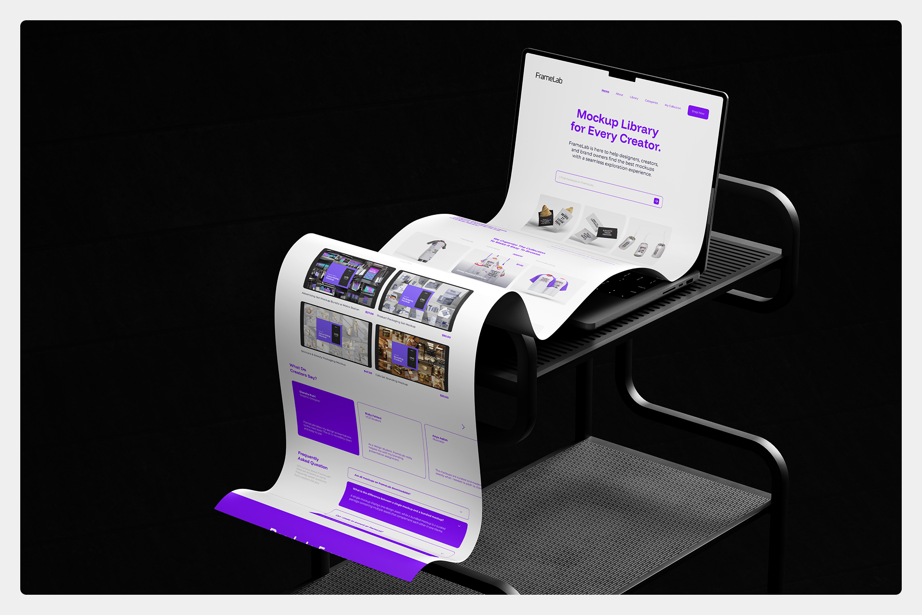 Macbook Screen Longscroll Mockup