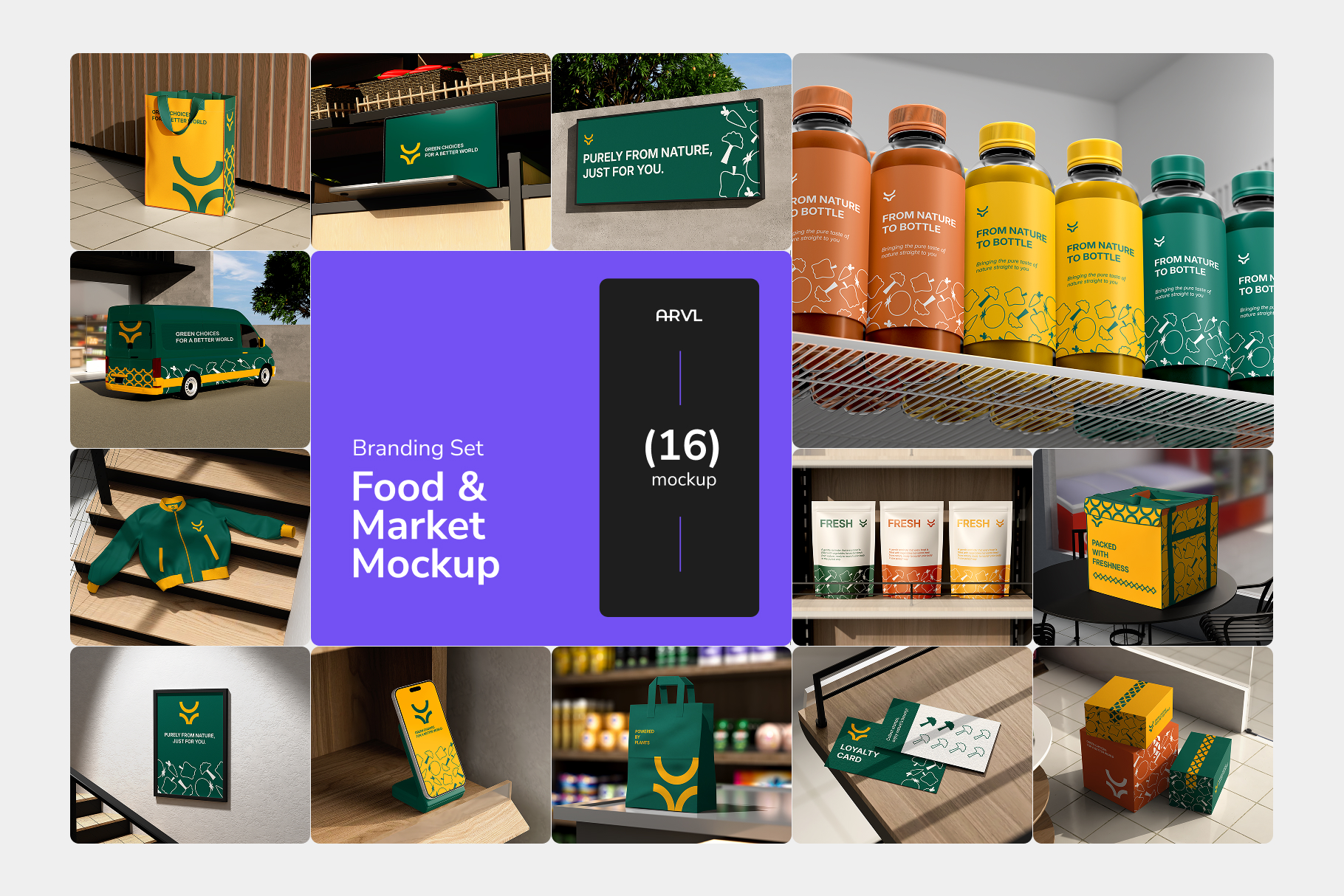 Food & Market Set Mockup